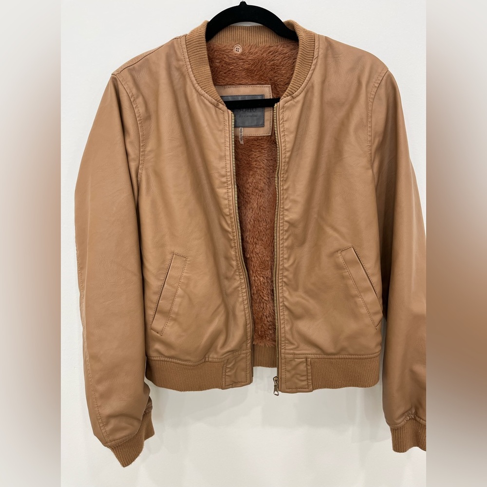 COPY - Leather bomber jacket, camel color, size large